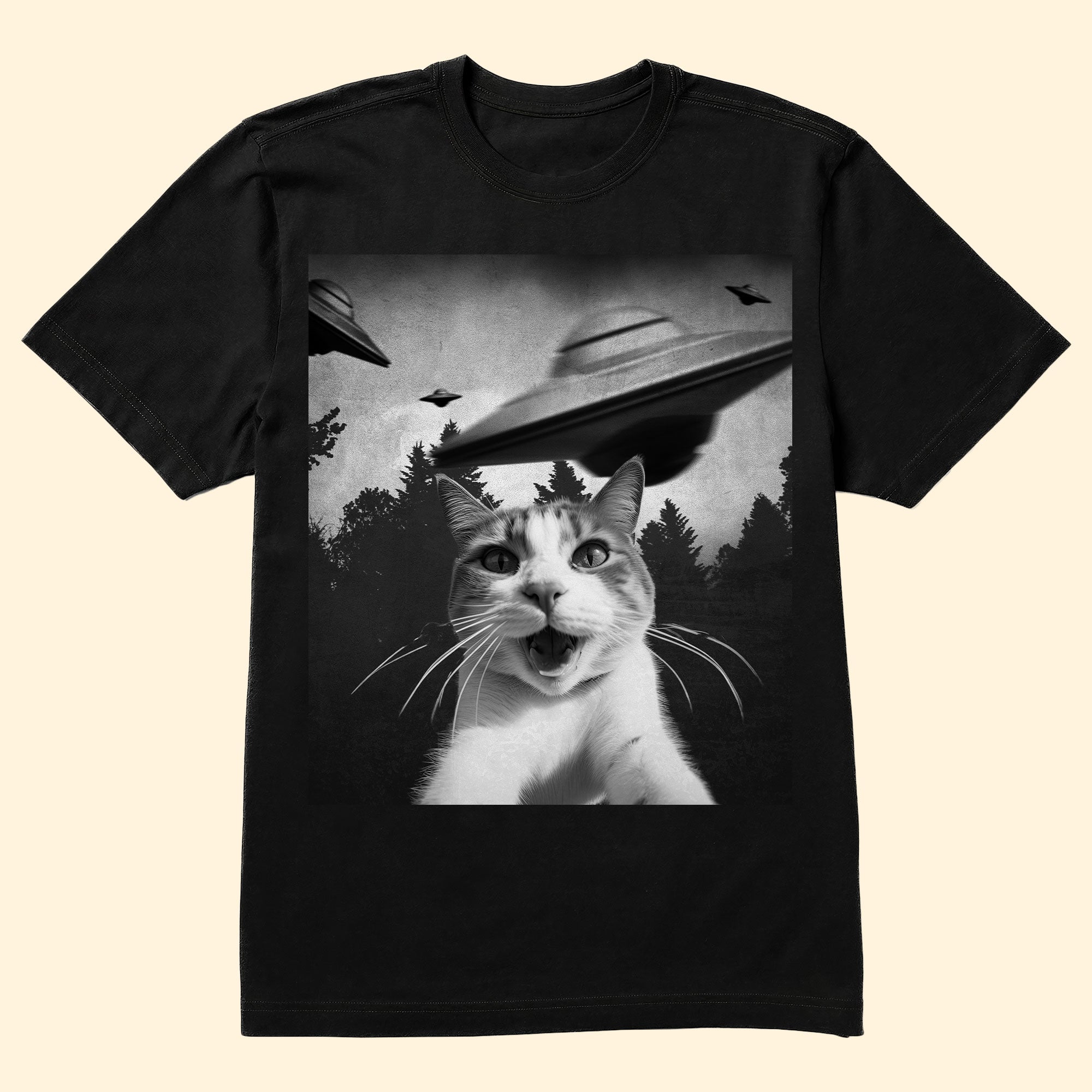 Custom Funny Pet Face - Ufo - Personalized PhotoOne Size Shirt - Image 2