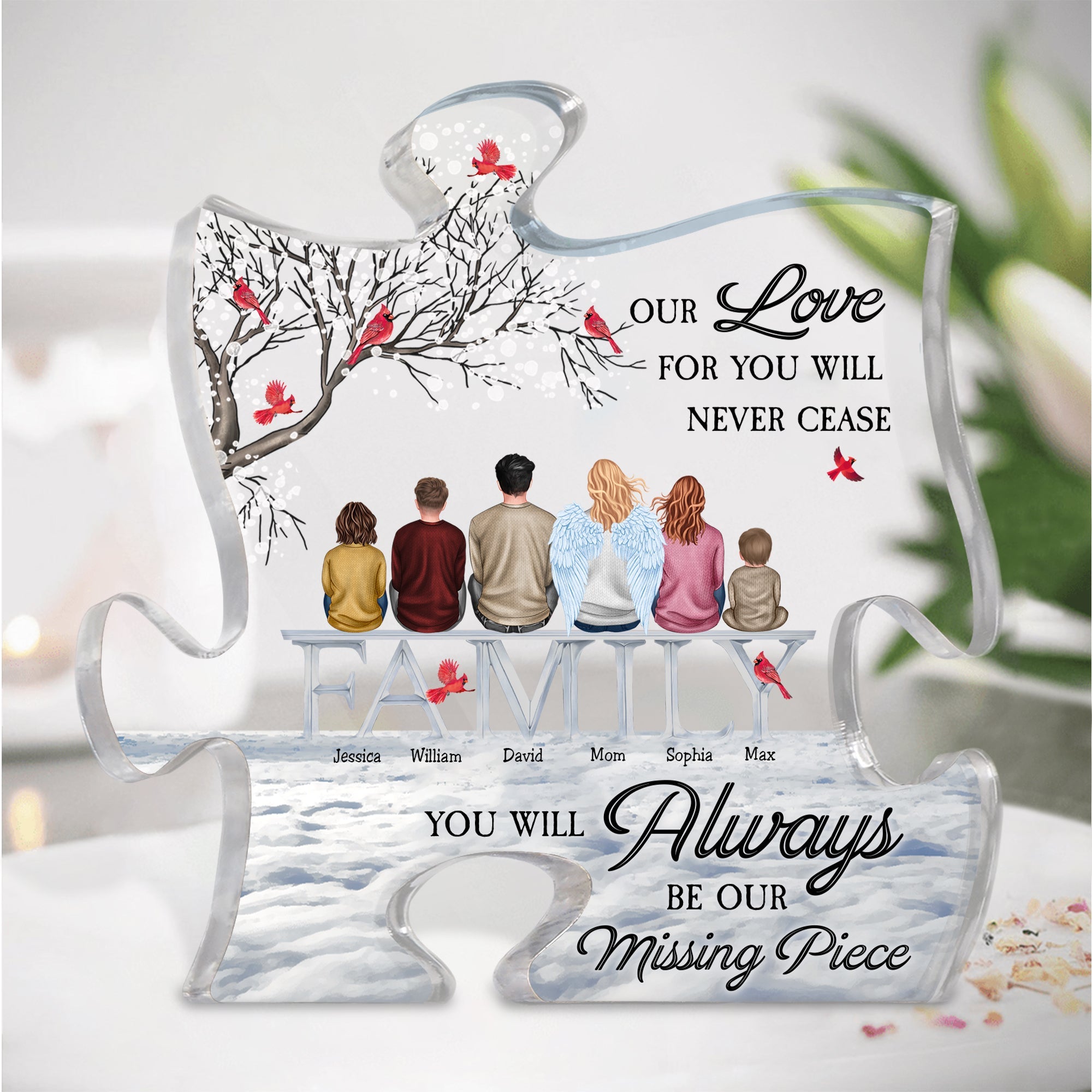 Always Our Missing Piece - Personalized Puzzle Acrylic Plaque - Image 2