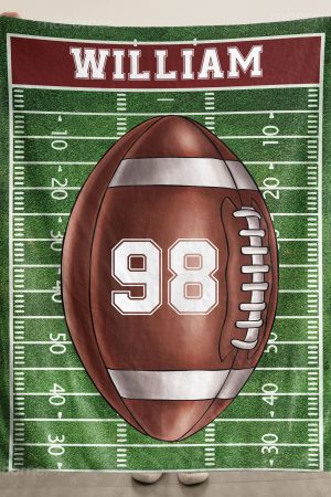 American Football Field Custom Name - Personalized Blanket Big Size