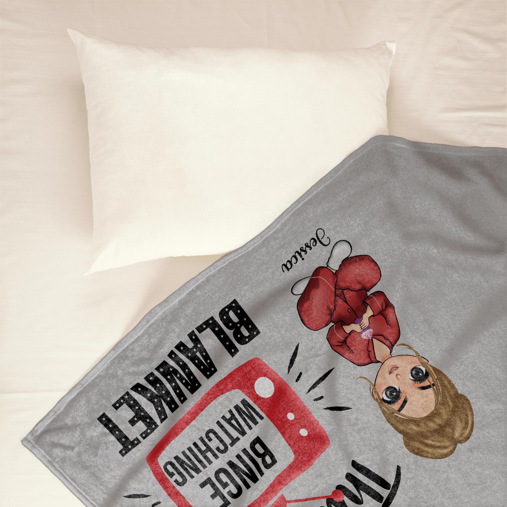 Binge Watching Blanket - Personalized Blanket - Birthday Gift For Her, Girl, Woman Big Size - Image 3