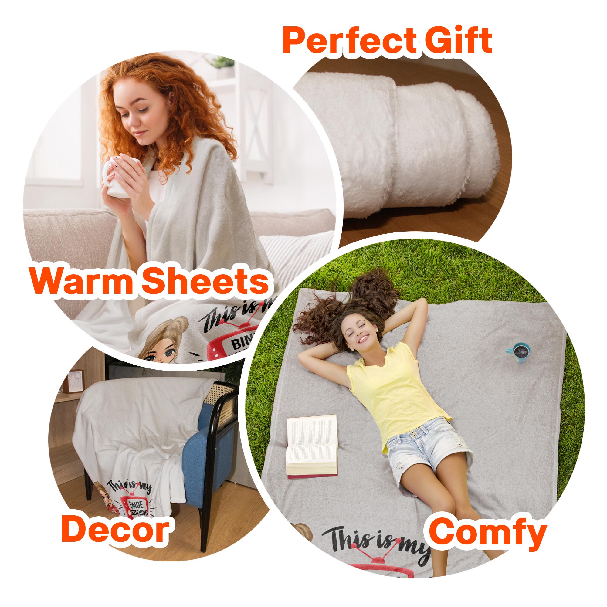 Binge Watching Blanket - Personalized Blanket - Birthday Gift For Her, Girl, Woman Big Size - Image 5