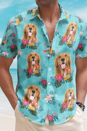 Custom Face Funny Photo Tropical Aloha For Dogs, Cats Lovers - Custom Photo Hawaiian Shirts