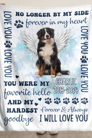 Custom Photo Pet Loss You Were My Favorite Hello - Personalized Photo Blanket Big Size