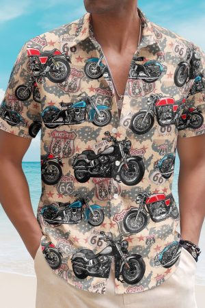 Custom Vintage Bikes Photo For Bikers Men Husband - Custom Photo Hawaiian Shirt