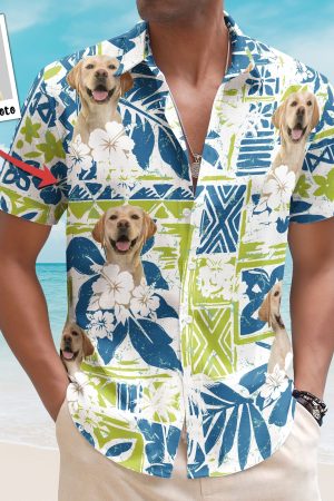 Custom Photo Funny Pet Family Friends Summer Tiki Bar - Custom Photo Hawaiian Shirts