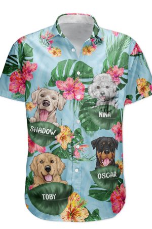 Dog Dad Cat Dad Pet Lovers Tropical Summer - Personalized Hawaiian Shirt