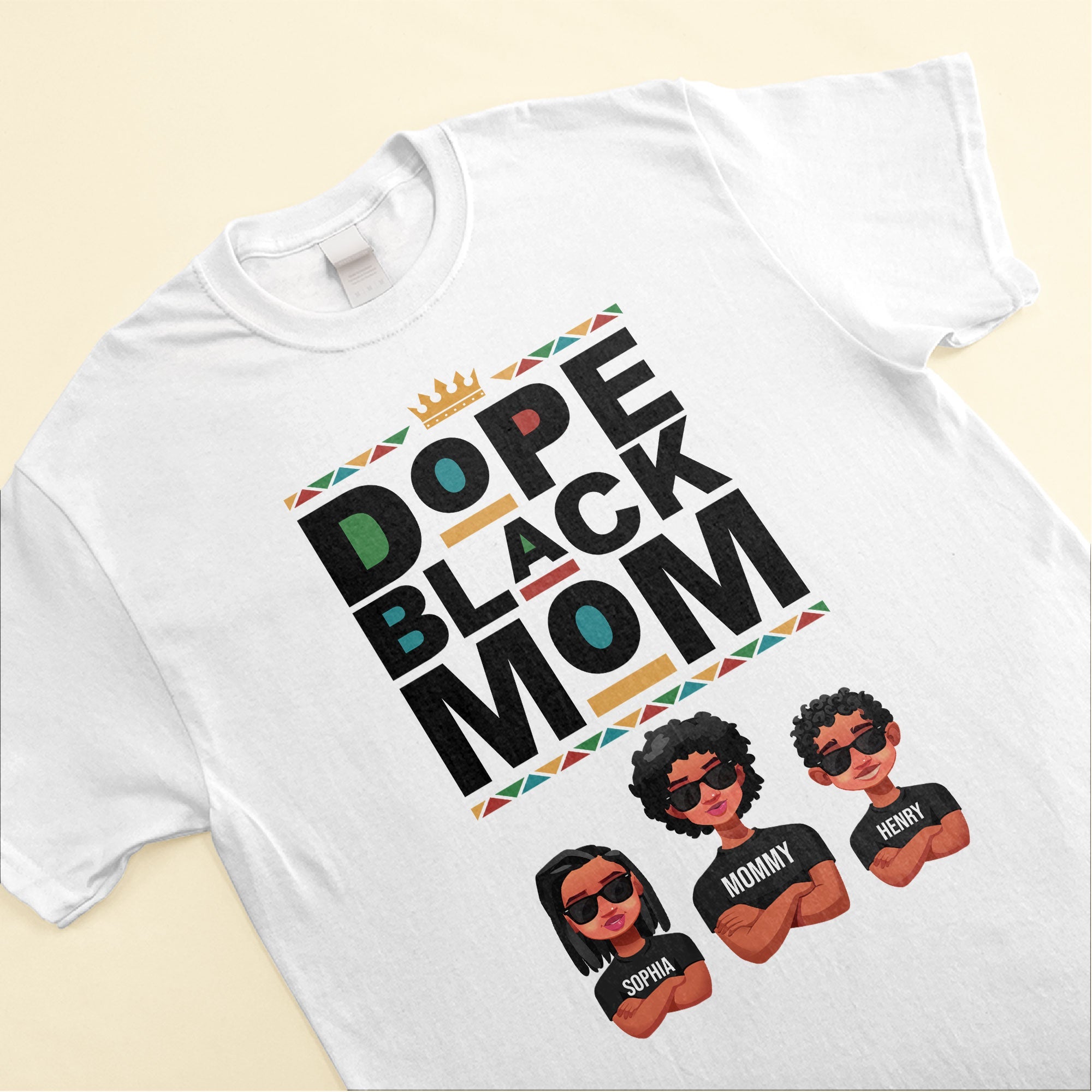 Dope Black Mom - PersonalizedOne Size Shirt - Image 3