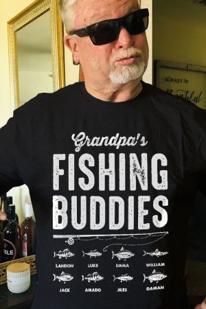 Fishing Buddies Gift For Grandpa Dad Father's Day Birthday Gift - PersonalizedOne Size Shirt