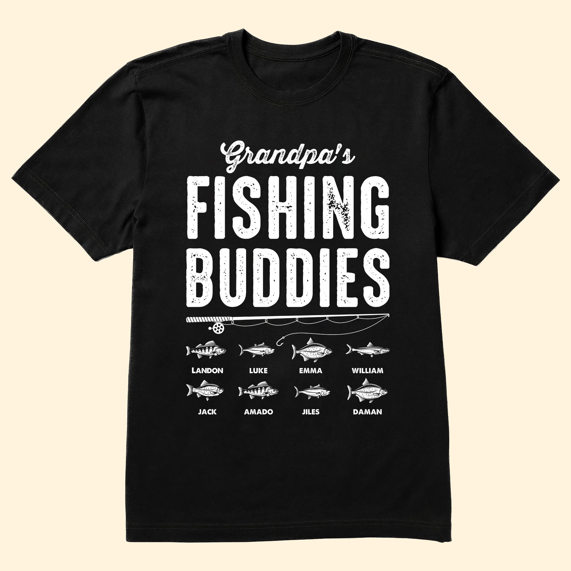 Fishing Buddies Gift For Grandpa Dad Father's Day Birthday Gift - PersonalizedOne Size Shirt - Image 2