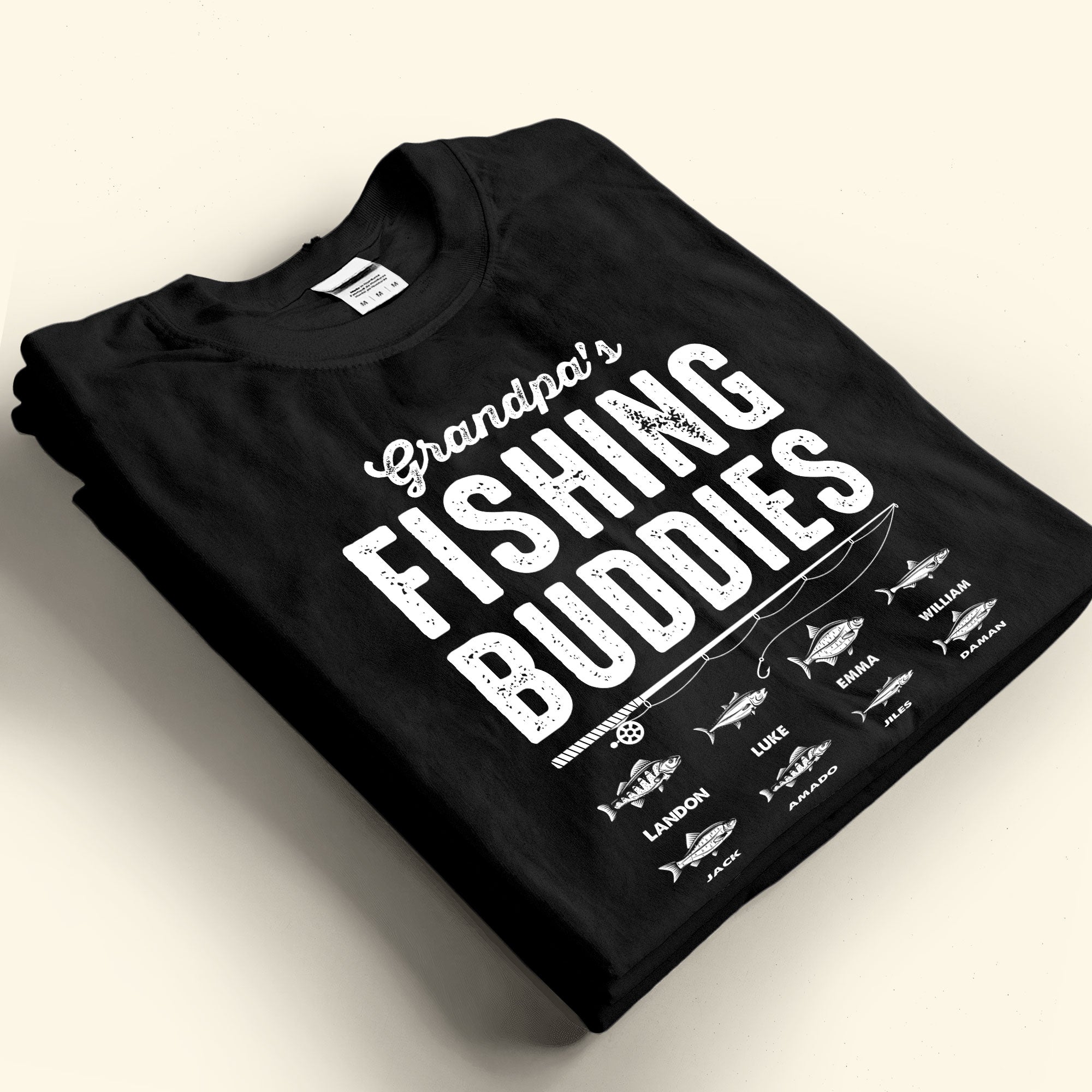 Fishing Buddies Gift For Grandpa Dad Father's Day Birthday Gift - PersonalizedOne Size Shirt - Image 3