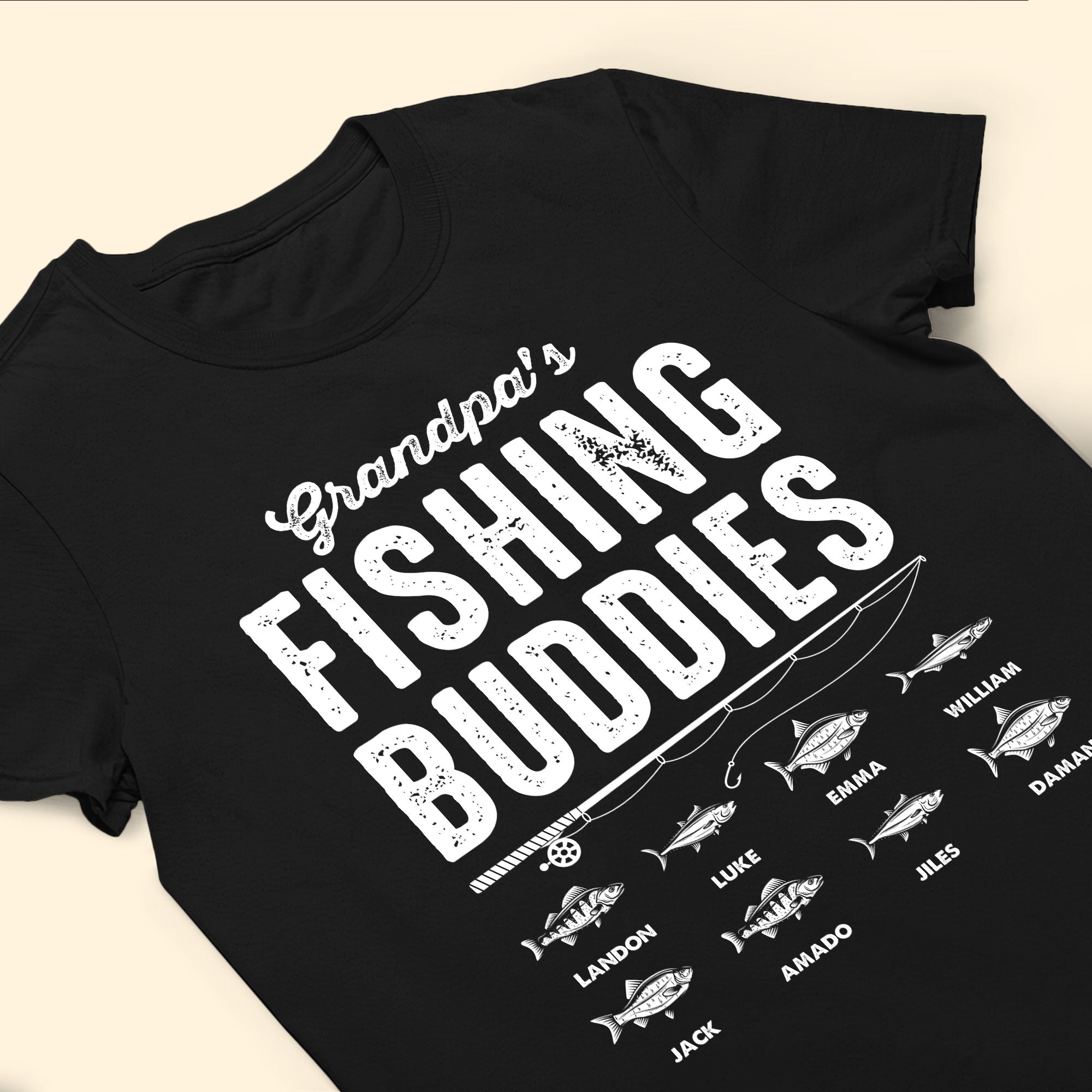 Fishing Buddies Gift For Grandpa Dad Father's Day Birthday Gift - PersonalizedOne Size Shirt - Image 4
