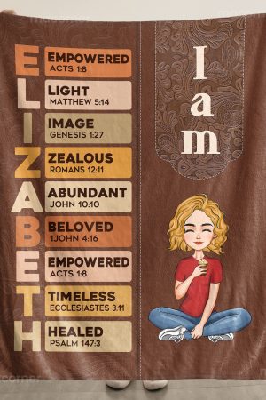 I Am Name Letter In Bible - Personalized Blanket Big Size