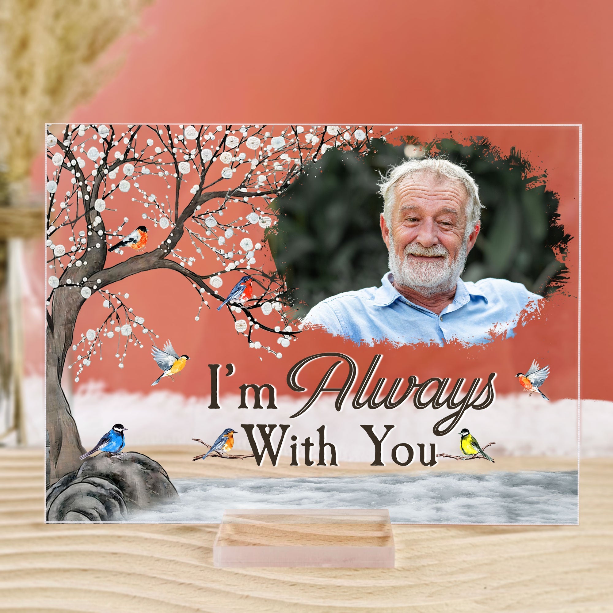 I'm Always With You Robin Birds - Personalized Acrylic Photo Plaque - Image 2