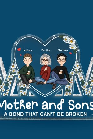 Mother And Sons - Personalized Mom Shaped Acrylic Plaque