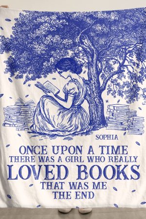 Once Upon A Time Chinoiserie Toile De Jouy - Personalized Blanket Big Size