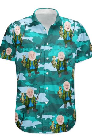 Fishing Man - Personalized Photo Hawaiian Shirt