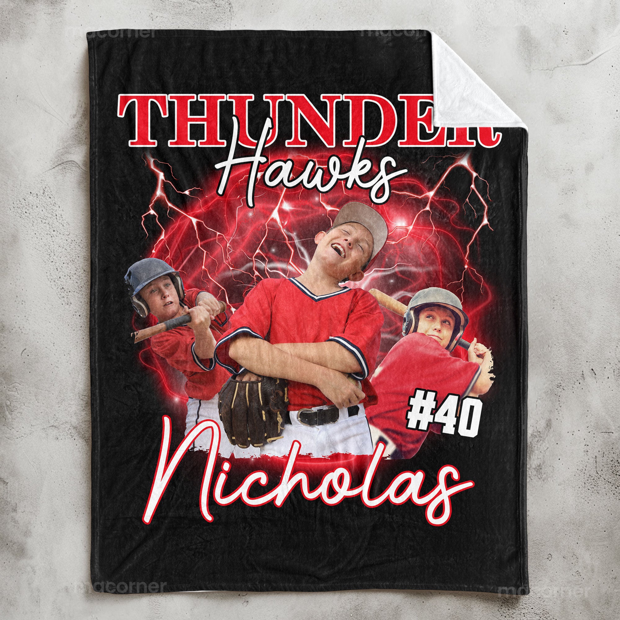 Sport Lovers - Basketball, Football, Baseball, Soccer, Or Softball Boy, Girls - Personalized Photo Blanket Big Size - Image 2