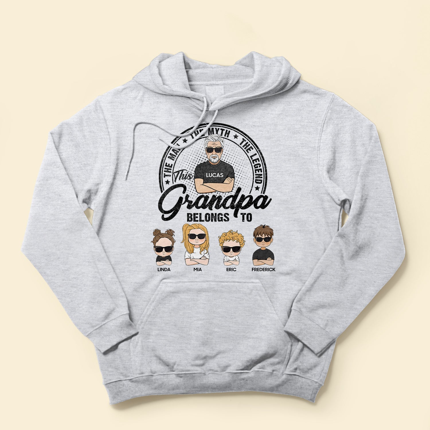 The Man The Myth The Legend Dad Grandpa Papa - PersonalizedOne Size Shirt - Image 4
