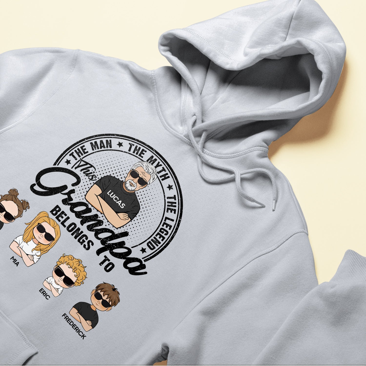 The Man The Myth The Legend Dad Grandpa Papa - PersonalizedOne Size Shirt - Image 6