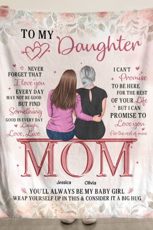 To My Daughter Never Forget I Love You Gift For Her - Personalized Blanket Big Size