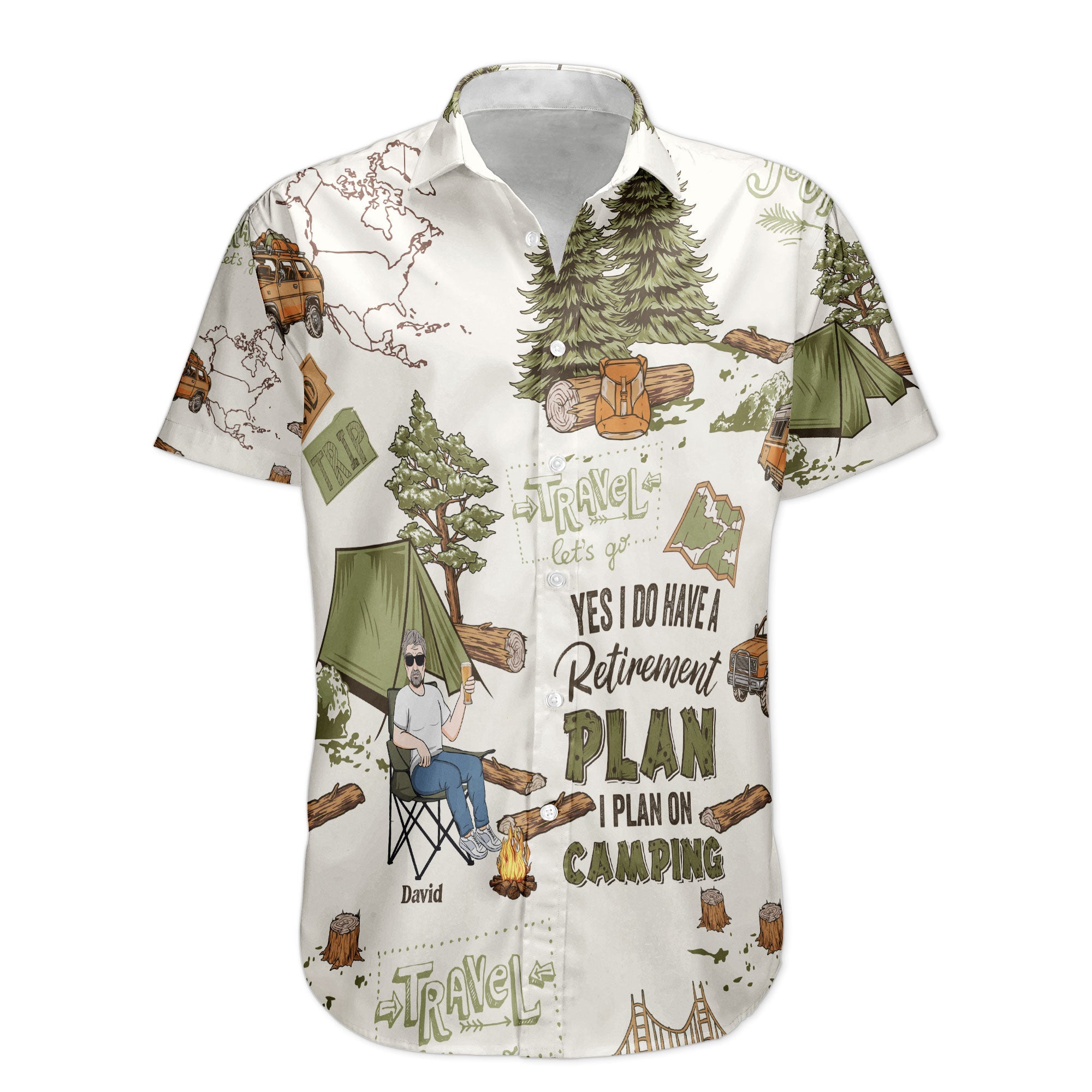 Yes, I Do Have A Retirement Plan I Plan On Camping - Personalized Hawaiian Shirt - Image 2