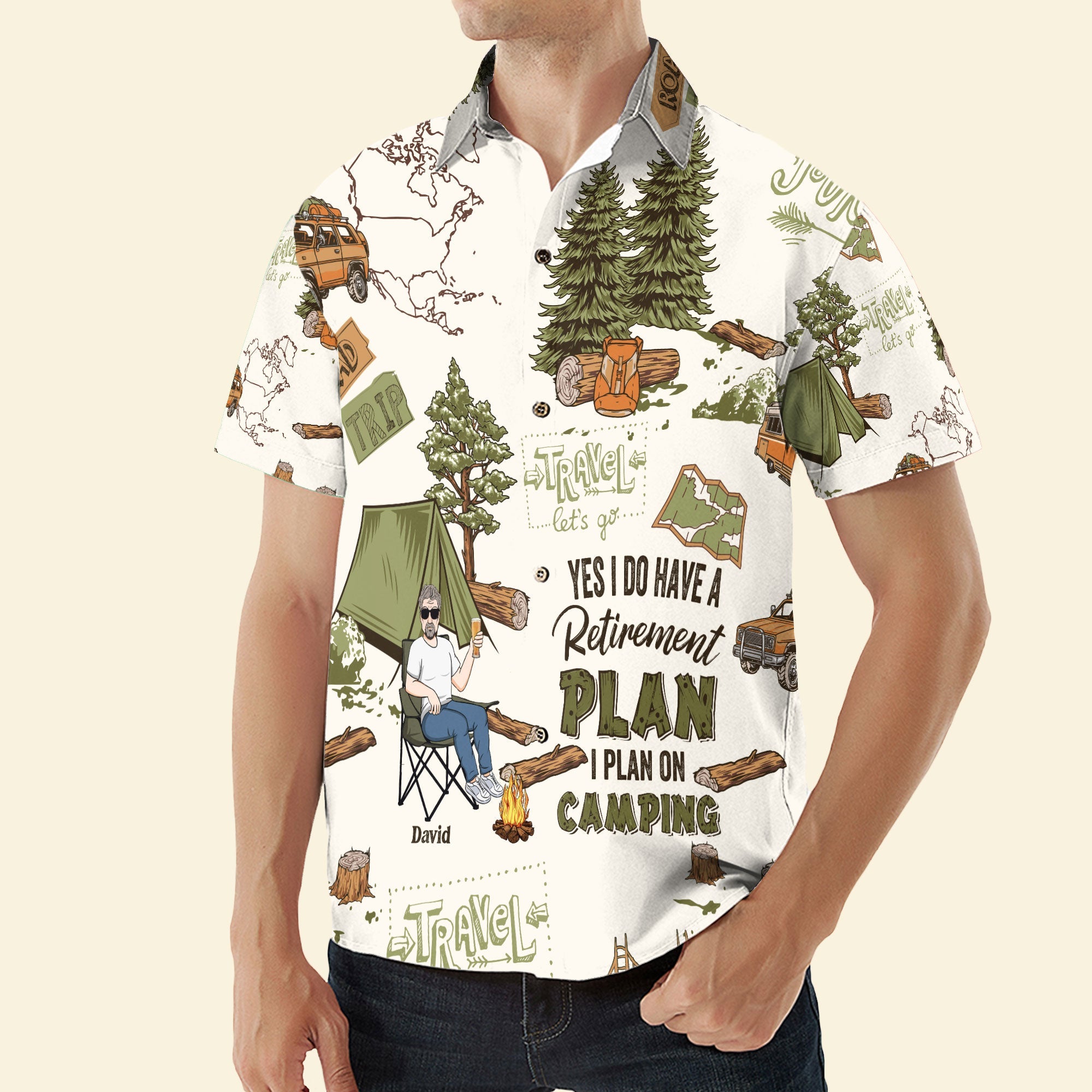 Yes, I Do Have A Retirement Plan I Plan On Camping - Personalized Hawaiian Shirt - Image 4